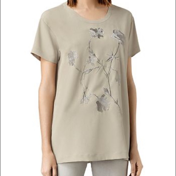 All Saints Tops - ALL SAINTS Nathalia Embroidered Tee